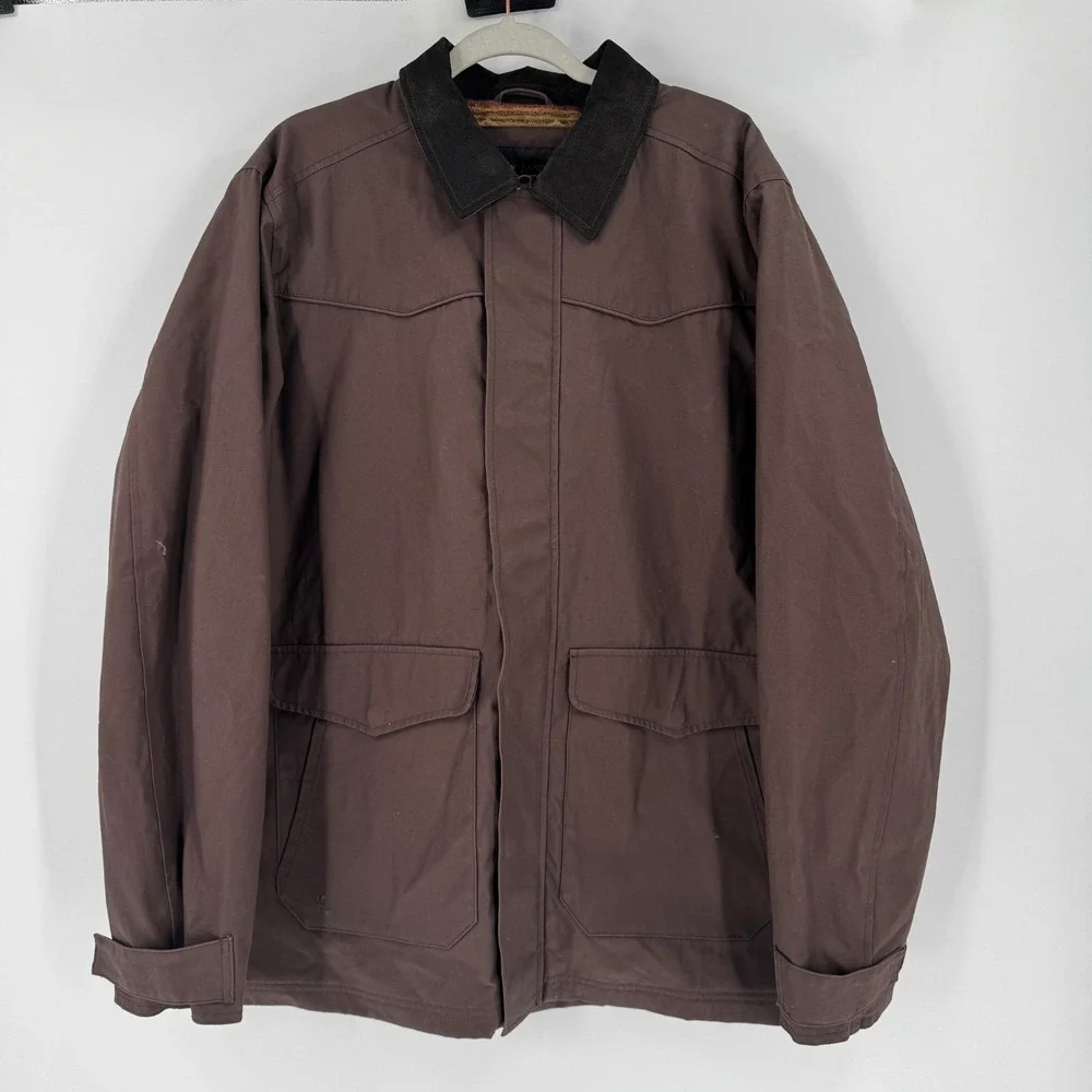 Cody James Men's Western Canvas Long Rancher Jacket XXL Oilskin Waxed Chore Barn